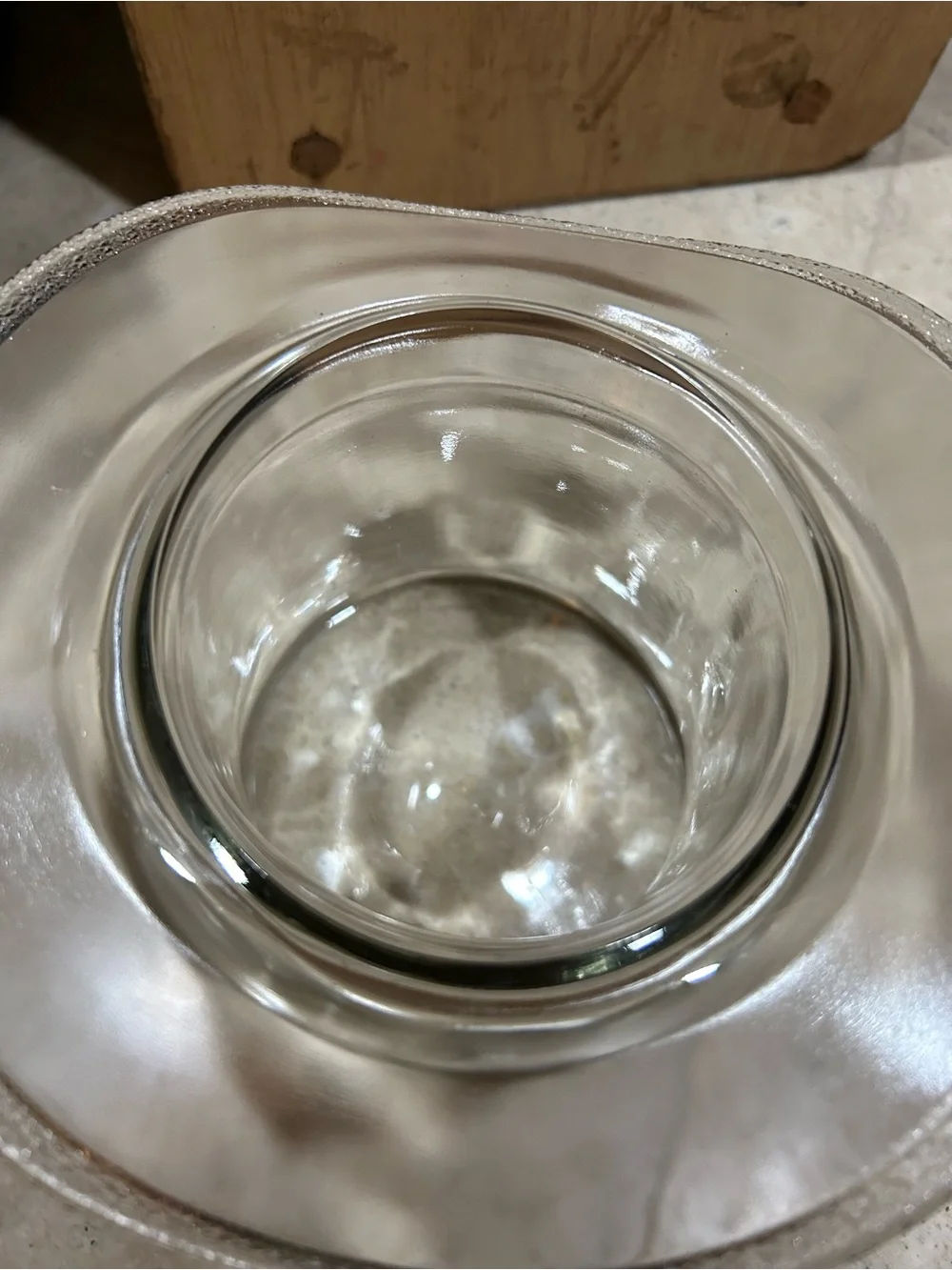 vintage Blenko Clear Glass Too Hat Vase
